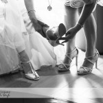 wedding photographer cardiff - roch castle bride shoes